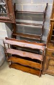 A Victorian mahogany five tier wall bracket, width 66cm, height 148cm together with a reproduction