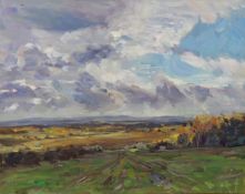 Tom Benajamin (b.1967), oil on canvas, 'Ashdown Forest, Autumn', signed, 60 x 76cm