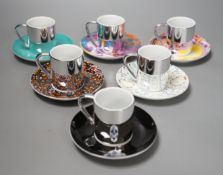 Damian Hirst, a set of six espresso cups and saucers; ‘Doorways to the Kingdom of Heaven’ 2007, ‘For