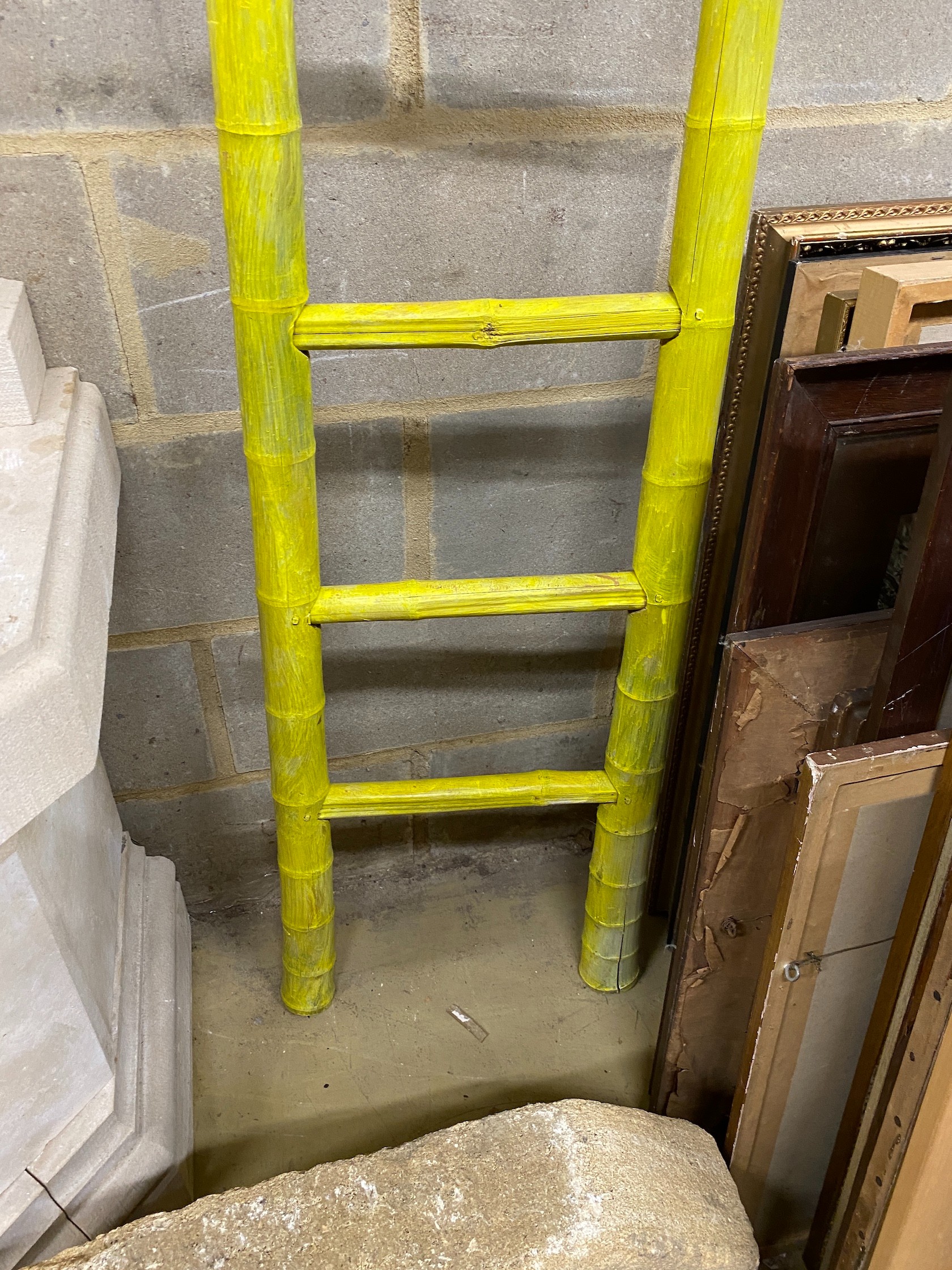 A painted bamboo ladder, height 201cm - Image 2 of 3