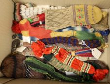 Sixteen mixed knitted misers purses, 19th century, some with Fairisle design, striped, and one