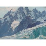 Charles-Henri Contencin (French, 1898-1955) 'Pelvoux et Glacier Blau'oil on boardsigned23 x 31cm**