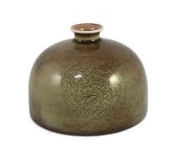 A Chinese peachbloom glazed beehive water pot, taibozun, Kangxi six character mark but Republic