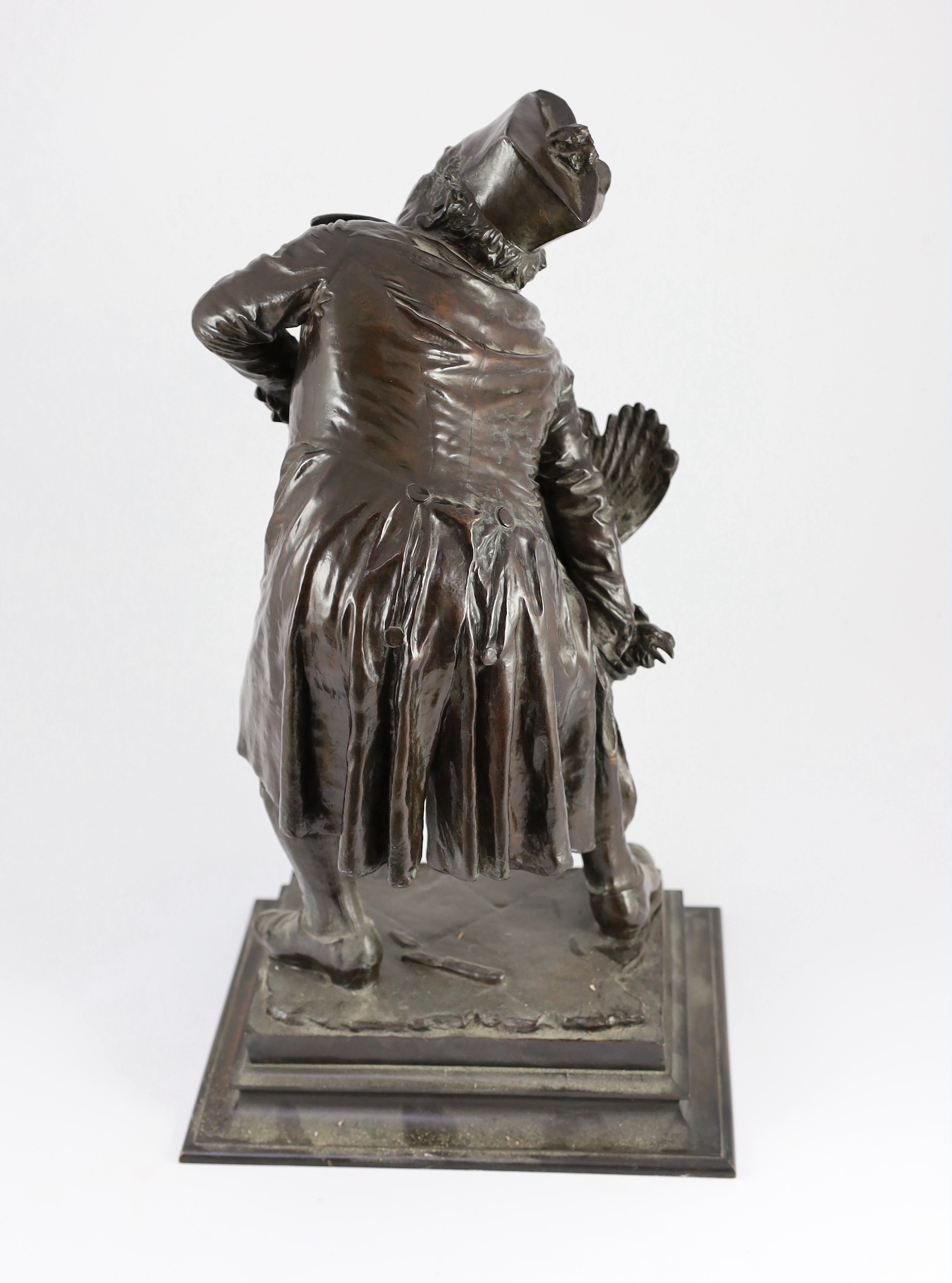 Mauro Benini (Italian, 1856-1915). A bronze figure 'Ego te Absolvo!!', signed in the bronze and - Bild 4 aus 4