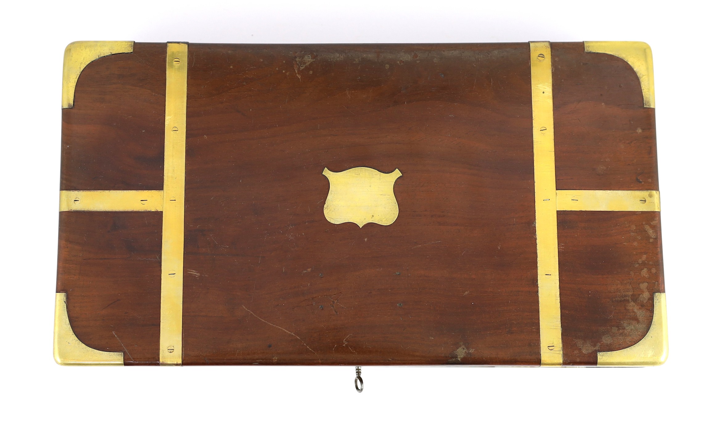 A Victorian mahogany cased field surgeon's set by Salt & Son of Bull Lane, London, the brass bound - Image 5 of 6