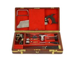 A Victorian mahogany cased field surgeon's set by Salt & Son of Bull Lane, London, the brass bound