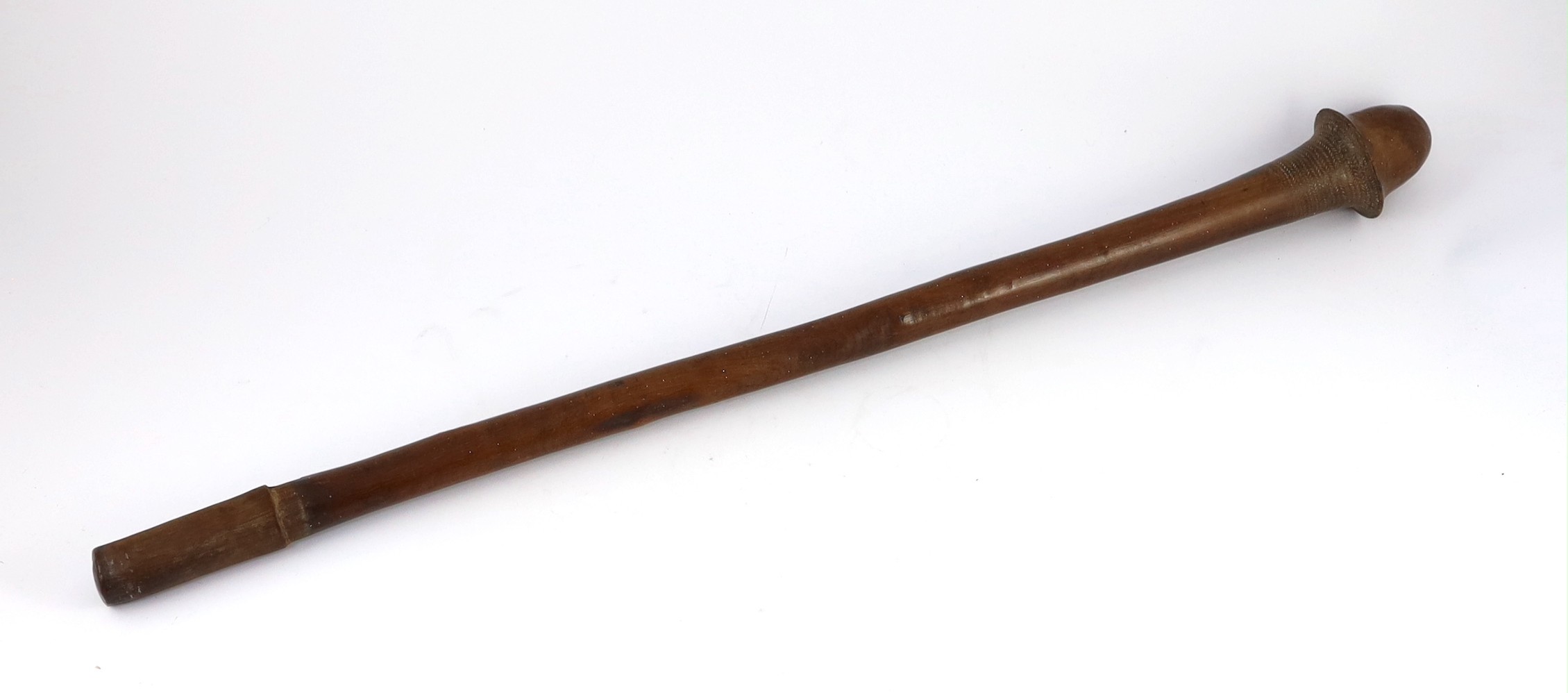 A South Sea Island hardwood war club, with chevron banded engraving beneath the head and - Image 5 of 5