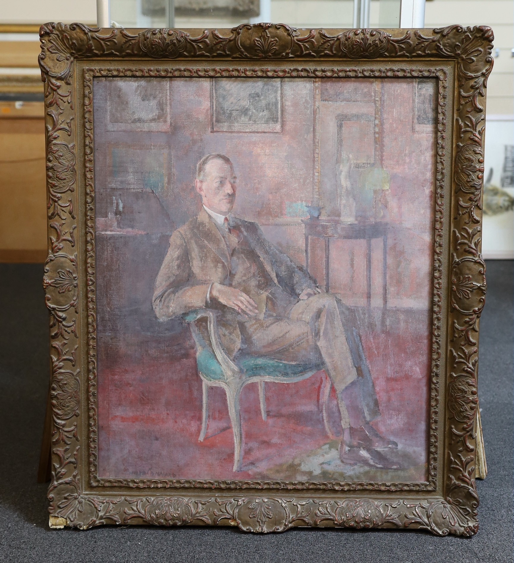 § § Philip Connard R.A. (1875-1958) Portrait of a seated gentlemanoil on canvassigned76 x 64cm** - Bild 2 aus 4