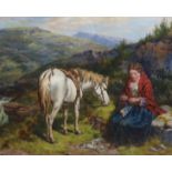 Isaac Henzell (1823-1875) Woman and pony in the Highlandsoil on canvassigned and dated 186450 x