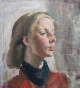 § § Bernard Fleetwood Walker RA, RWS, RP, ROI, NEAC (1893-1965) Portrait of Teresaoil on canvas laid