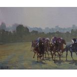 § § Peter Howell (b.1932) Racing sceneoil on canvassigned and dated '7724 x 29cm**CONDITION