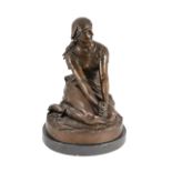 Henri-Michel-Antoine Chapu (1833-1891). A bronze figure of Joan of Arc,