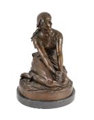 Henri-Michel-Antoine Chapu (1833-1891). A bronze figure of Joan of Arc,