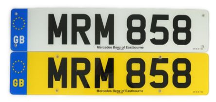 'MRM 858' UK Registration Number held on DVLA V778 Retention Document, expires 10 12 2030. Important