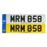 'MRM 858' UK Registration Number held on DVLA V778 Retention Document, expires 10 12 2030. Important