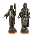 After Jean Jules Samson (1823-1902). A pair of 20th century Continental bronze figures of an Arab