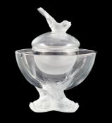 A Lalique cristal "Igor" caviar bowl and stand, designed post-war, the frosted glass engraved "