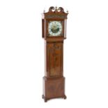 Lees of Bury. A William IV boxwood strung mahogany eight day longcase clock, the painted square