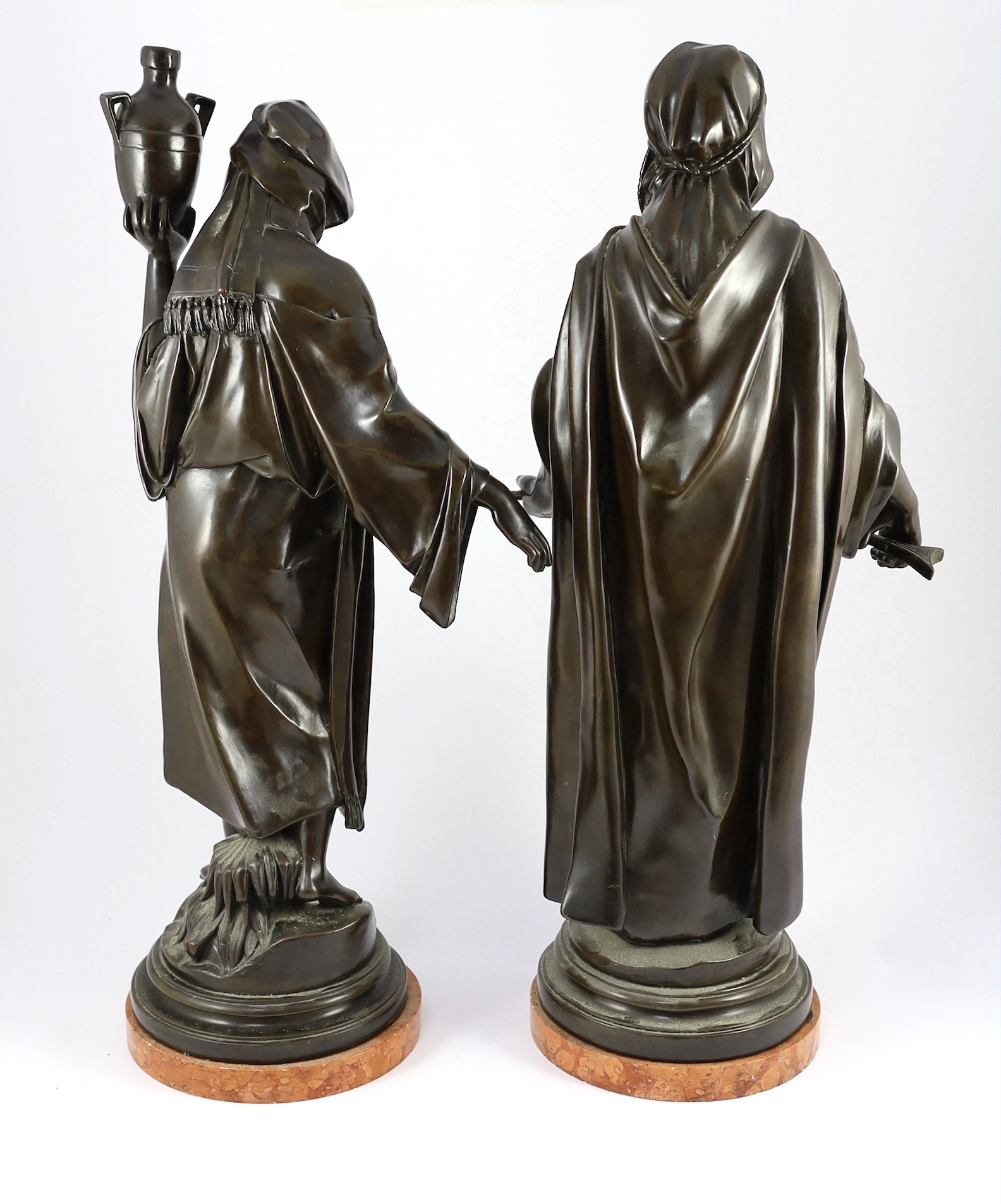 After Jean Jules Samson (1823-1902). A pair of 20th century Continental bronze figures of an Arab - Bild 4 aus 4