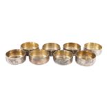 A set of four Chinese Export silver finger bowls, by Wang Hing, Hong Kong and one other set of