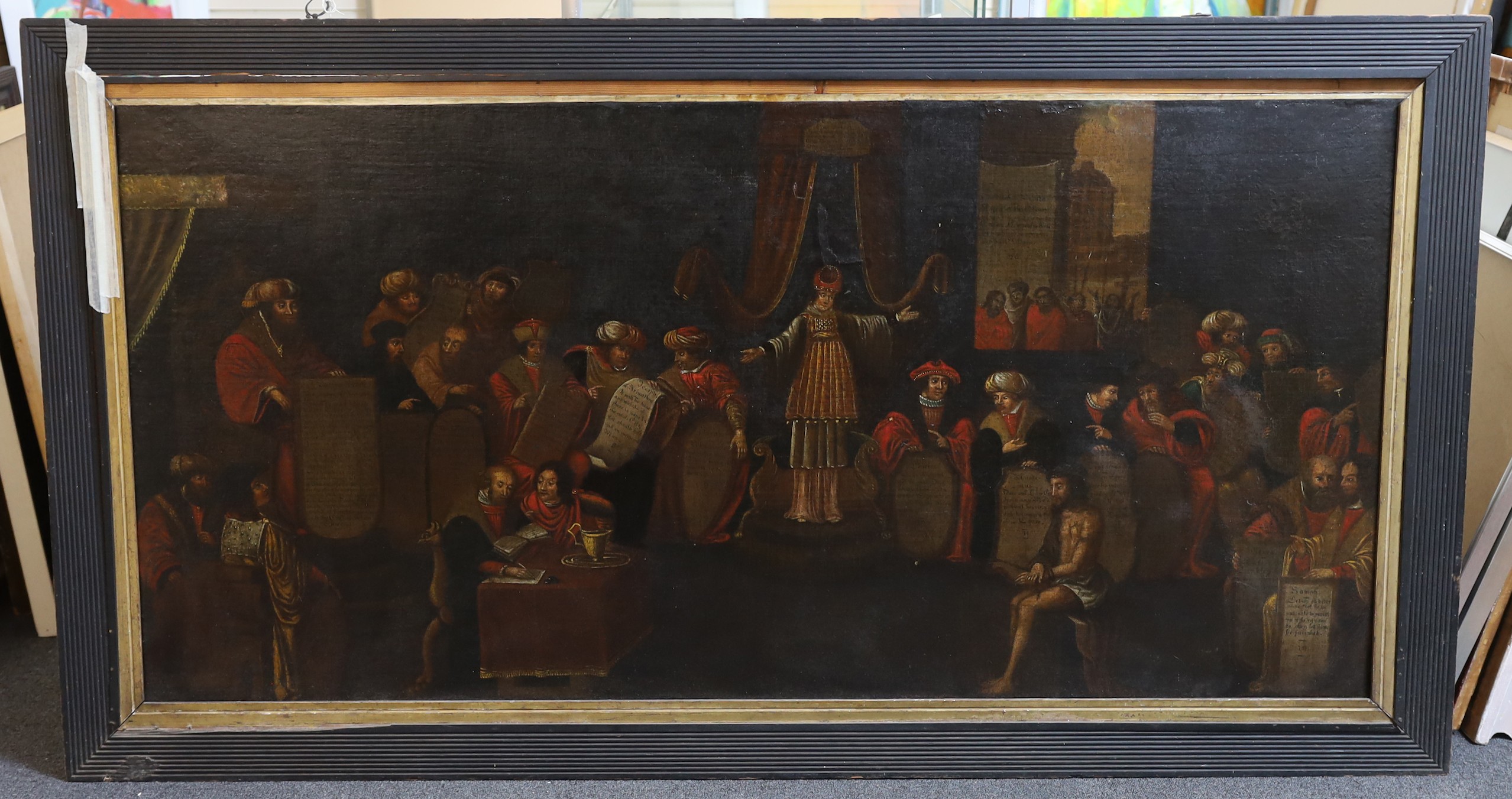 Mid 17th Century English School Christ before Pilate and Jewish leaders, including Joseph of - Bild 2 aus 3