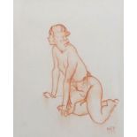 § § Sir William Russell Flint (1880-1969) Kneeling modelsanguine chalk on paperinitialled19 x 15.
