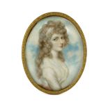 Attributed to Andrew Plimer (1763-1837) Miniature portrait of the Countess of Clarewatercolour on