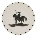 § § Pablo Picasso (1881-1973) for Madoura pottery, a ‘Picador’ white glazed plate, 1952, Ramie