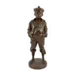 Vaclaw (Victor) Szczeblewski (Polish, 19th century). A bronze figure 'Mousse Le Siffleur', study