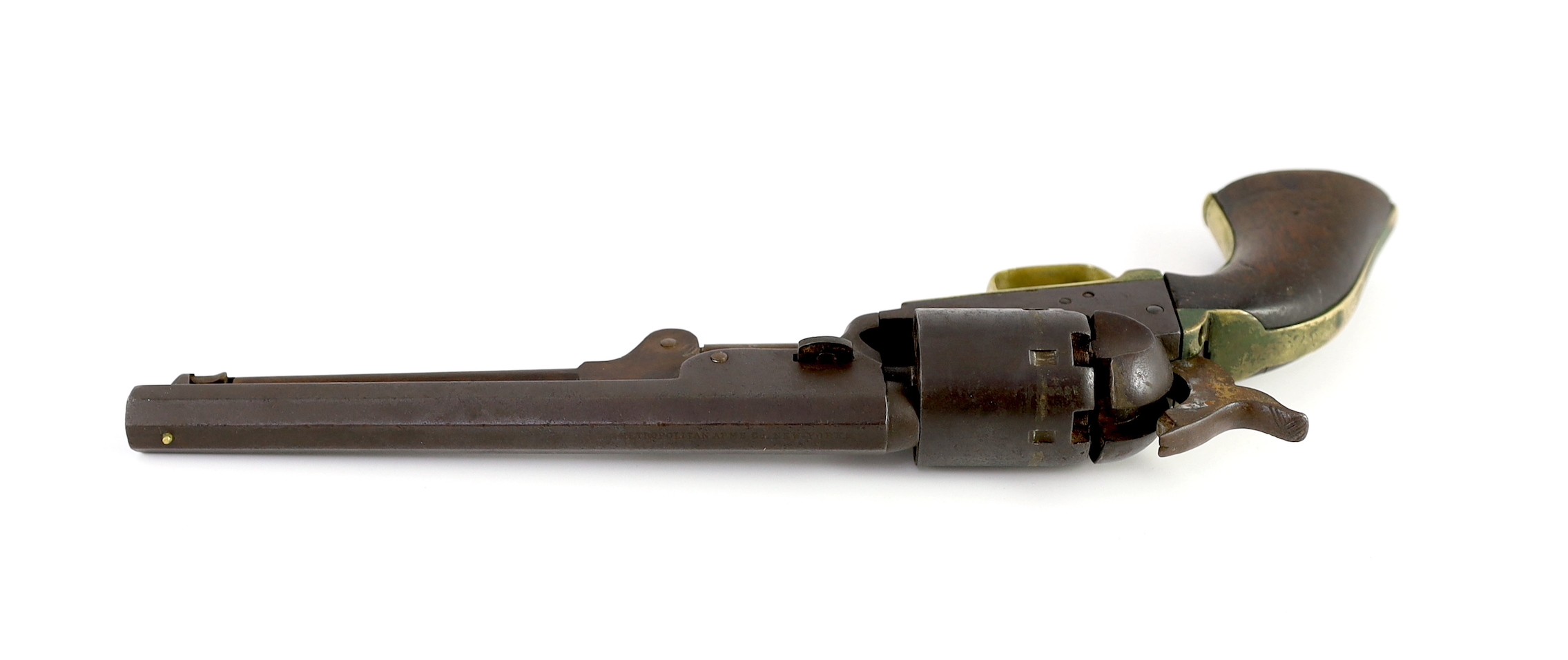 A Metropolitan Arms Co of New York Navy model revolver, with octagonal, rifled cal. 36 barrel; six- - Image 3 of 4