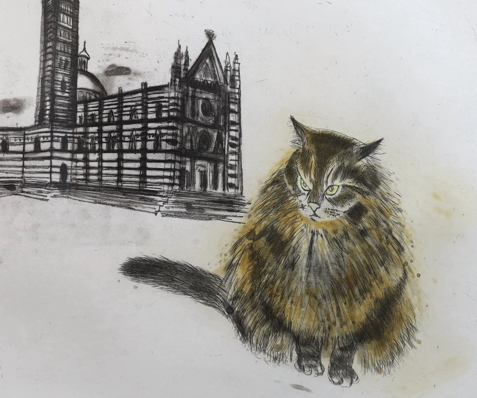 § § Dame Elizabeth Blackadder, OBE RA RSA RSW RGI DLitt (b.1931) Sienese Cat, from Cats