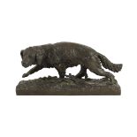 After Christopher Fratin (1801-1864). An Animalier bronze figure of a retriever, standing on