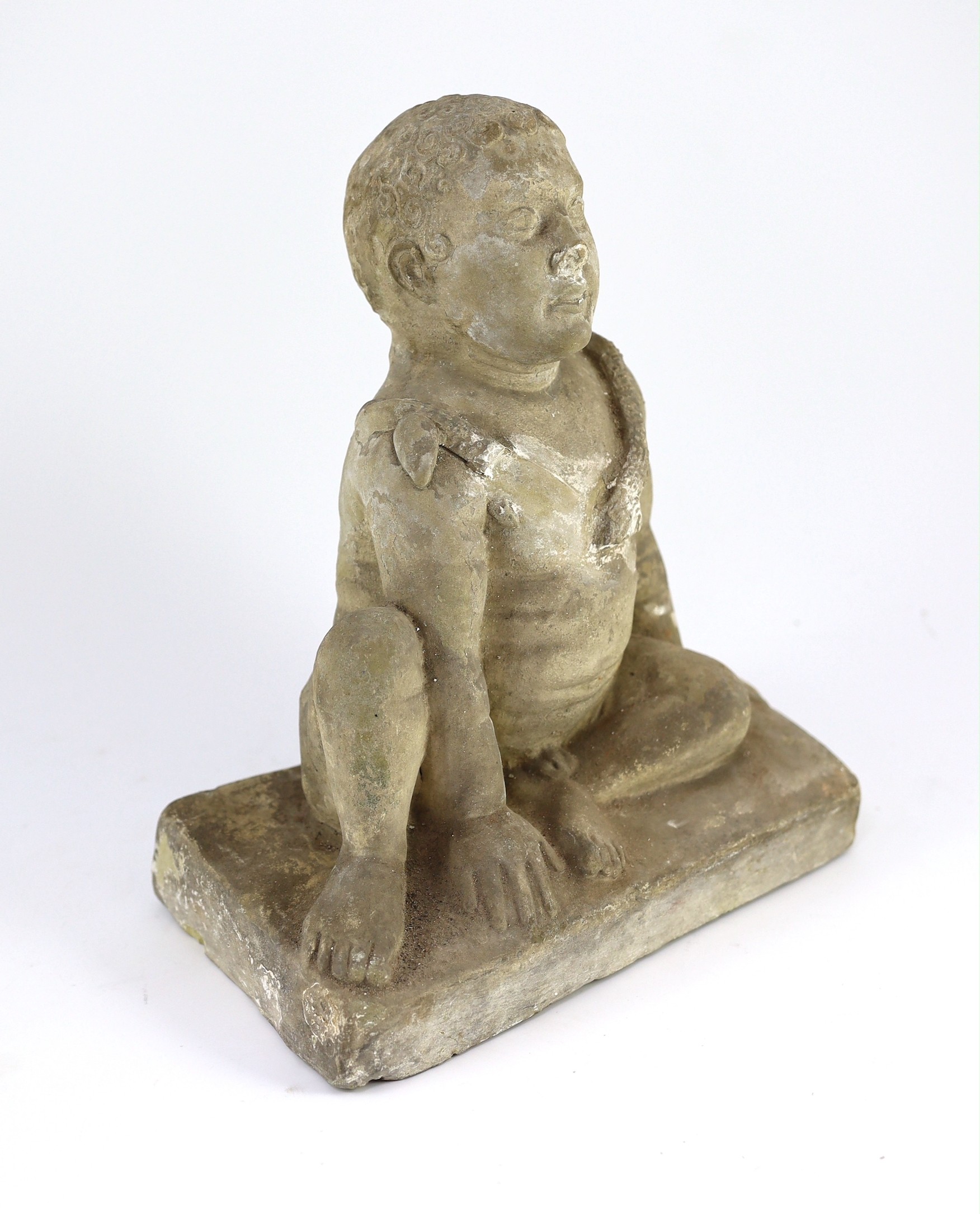 A Cypriot terracotta seated figure of a temple boy, Cypro-Classical II, c.4th century B.C., hollow - Bild 3 aus 5