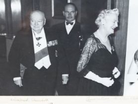 A signed photograph of Sir Winston Churchill and his wife Clementine taken 20th April 1956 at The St