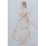 § § Sir William Russell Flint (1880-1969) Woman holding a riding cropconté chalk and
