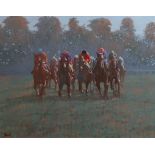 § § Peter Howell (b.1932) Racehorses on the straightoil on canvassigned60 x 75cm**CONDITION