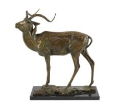 Robert Glen (African/American b.1940). A bronze study of an Eland, signed in the bronze and dated