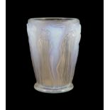 An R. Lalique glass ‘Danaides’ opalescent glass vase, engraved mark ‘R. LALIQUE FRANCE’, Marcilhac