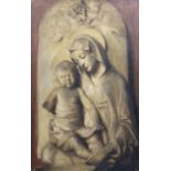 19th century Italian School Study of a relief of the Virgin and childoil on canvas91 x 60cm**