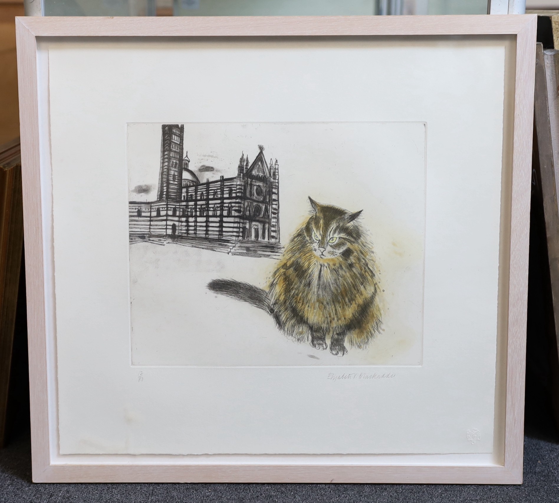 § § Dame Elizabeth Blackadder, OBE RA RSA RSW RGI DLitt (b.1931) Sienese Cat, from Cats - Bild 2 aus 4