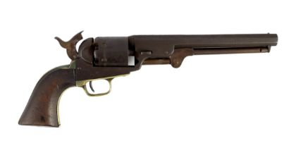 A Metropolitan Arms Co of New York Navy model revolver, with octagonal, rifled cal. 36 barrel; six-