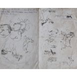 § § Sir Alfred Munnings (1878-1959) Sketches for Alderman William Henry Woods, 1907ink on letterhead