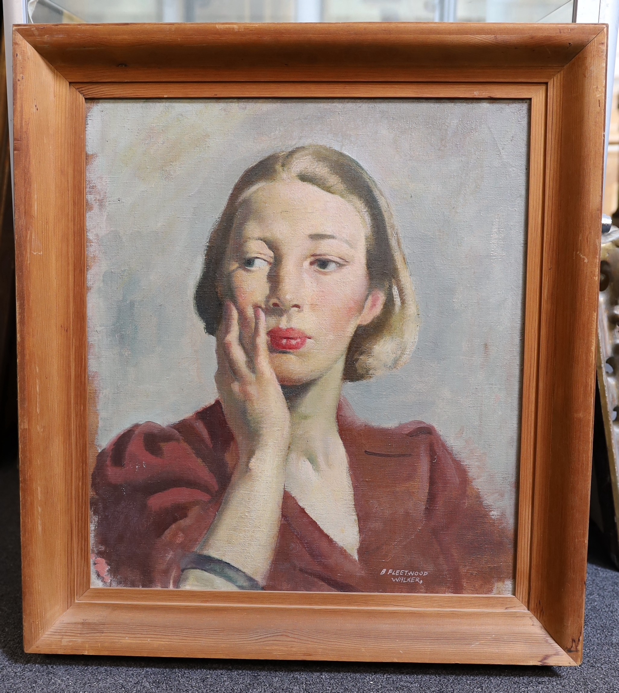 § § Bernard Fleetwood Walker RA, RWS, RP, ROI, NEAC (1893-1965) Portrait of Teresaoil on canvas laid - Bild 2 aus 4