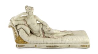 A Royal Worcester parian figure, after Antonio Canova, of Pauline Borghese as Venus Victorious,