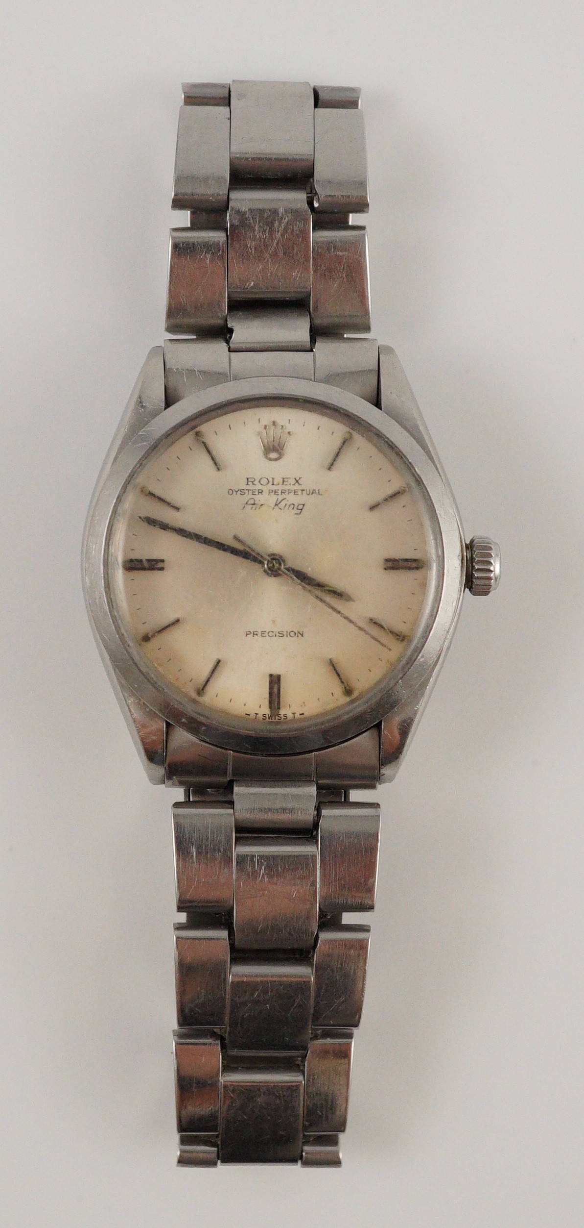 A gentleman's 1960's stainless steel Rolex Oyster Perpetual Air-King wrist watch, on a stainless - Bild 3 aus 4