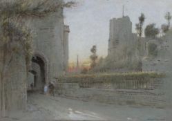 Albert Goodwin (1845–1932) 'Lewes, Sussex'ink and pastel on grey papersigned28 x 38.5cm**CONDITION