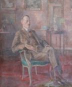 § § Philip Connard R.A. (1875-1958) Portrait of a seated gentlemanoil on canvassigned76 x 64cm**