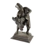 Mauro Benini (Italian, 1856-1915). A bronze figure 'Ego te Absolvo!!', signed in the bronze and
