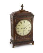 Chater, Goswell Road, London. A Regency brass mounted mahogany eight day bracket clock, with stepped