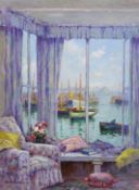 Alfred Fontville De Breanski Jr (1877-1957), oil on canvas, " The Window Seat - St Michael's